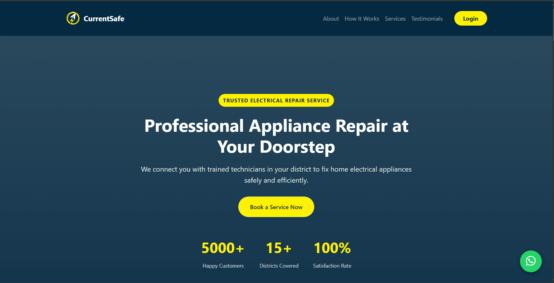 CurrentSafe – Electrical Safety & Smart Booking System — project screenshot