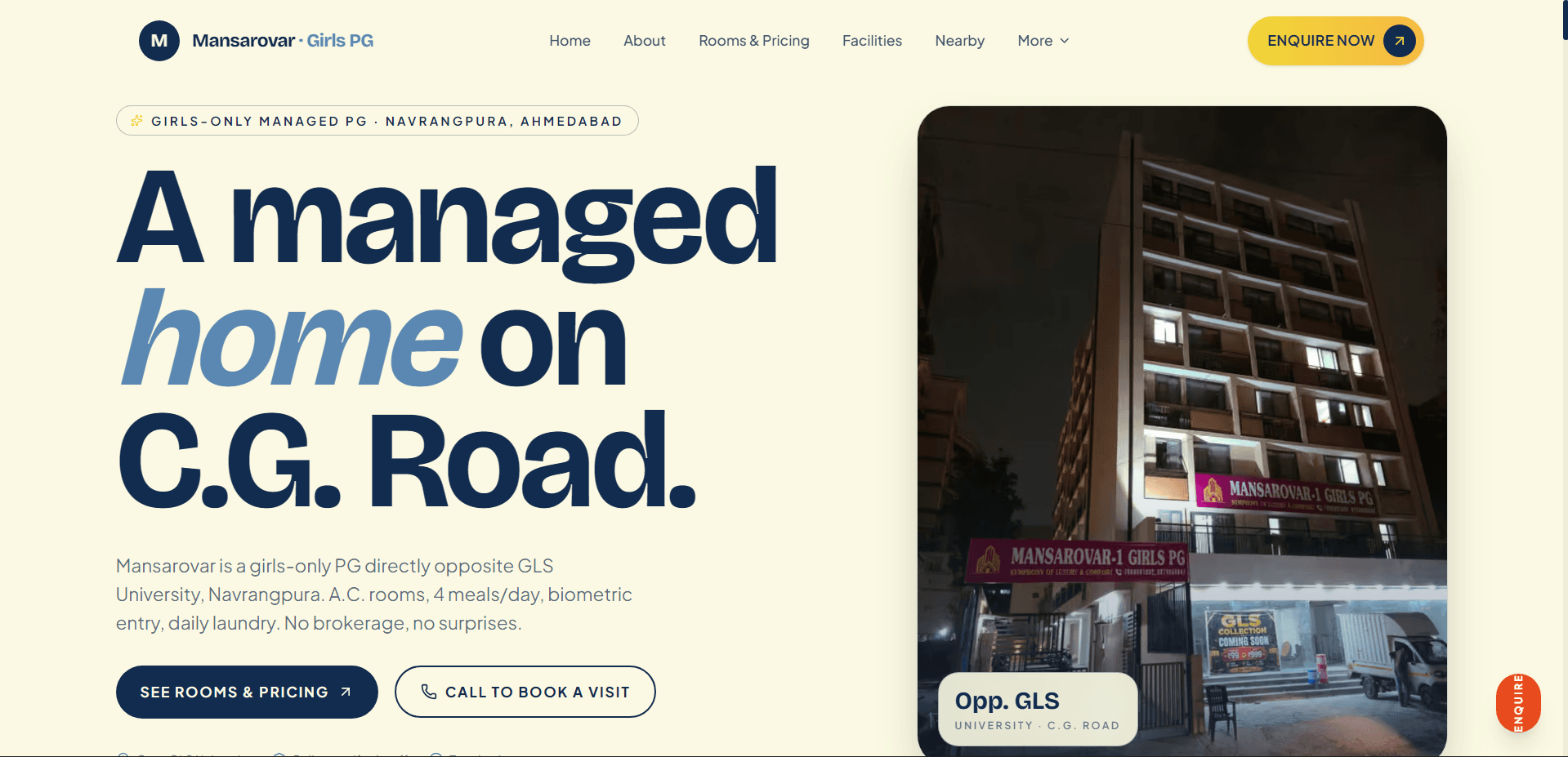 Mansarovar Girls PG – Website & AI SEO / GEO — project screenshot